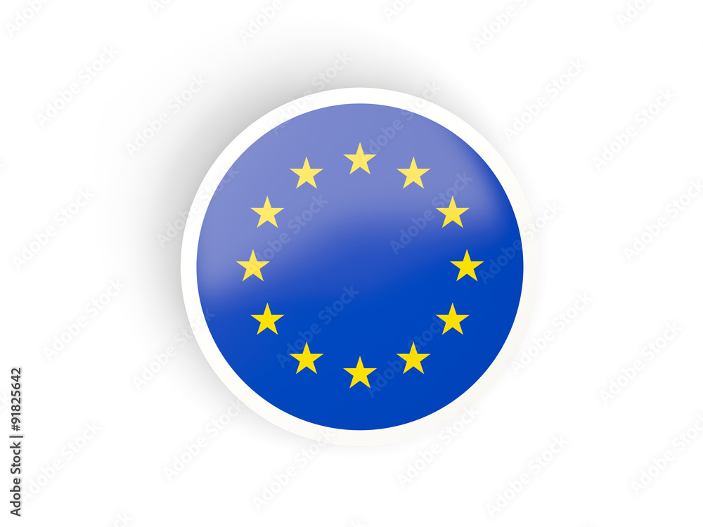 Round sticker with flag of european union Round sticker with flag of european union