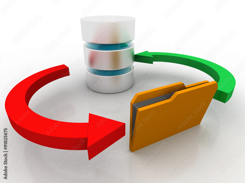 3d rendering Database storage network concept 3d rendering Database storage network concept