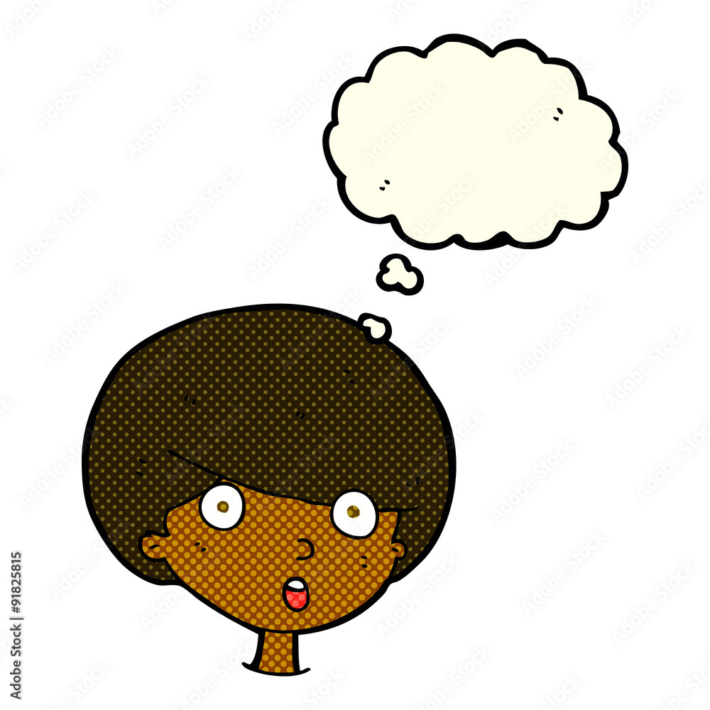 cartoon surprised boy with thought bubble cartoon surprised boy with thought bubble