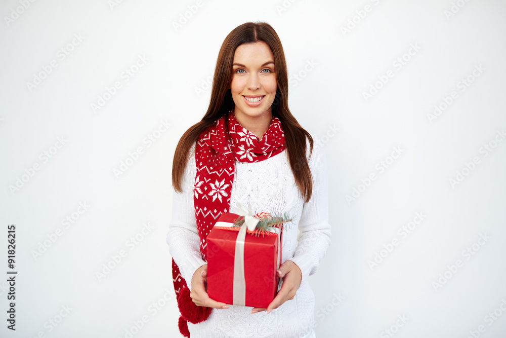 Fototapeta premium Woman with gift