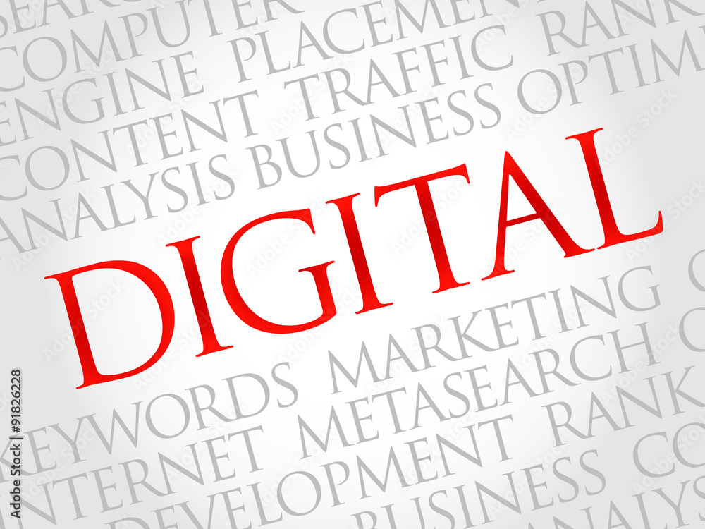 DIGITAL word cloud, business concept