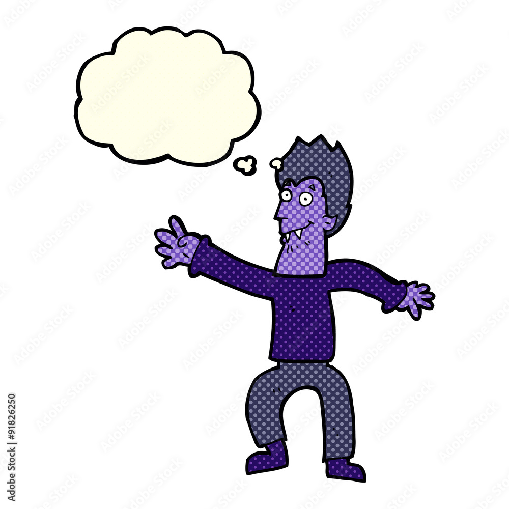 cartoon vampire with thought bubble cartoon vampire with thought bubble