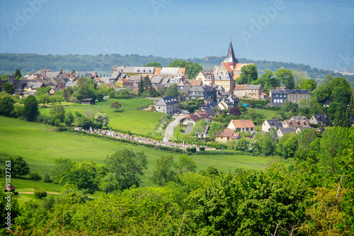 Photo Landscape of Beaumont en Auge in Normandy, France