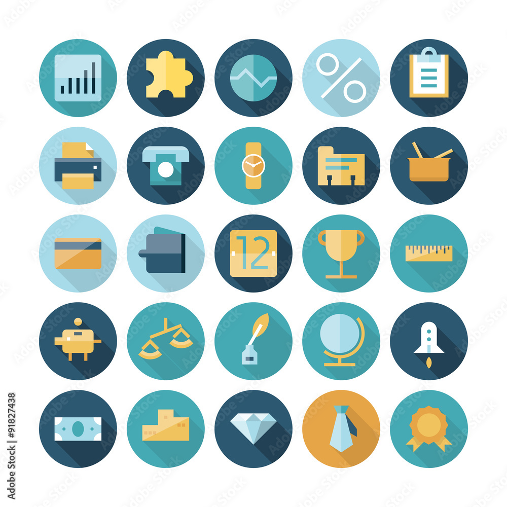 Flat design icons for business and finance Flat design icons for business and finance
