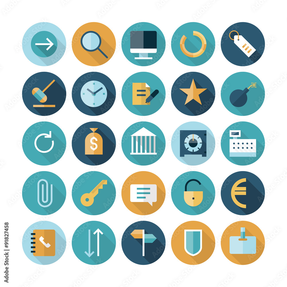 Flat design icons for business and finance Flat design icons for business and finance