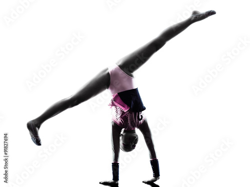 Rhythmic Gymnastics  little girl silhouette © snaptitude