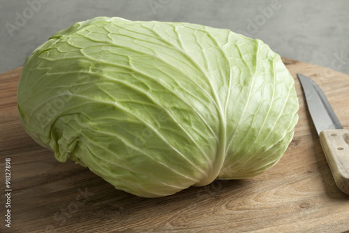 Whole flat coolwrap cabbage Fototapeta