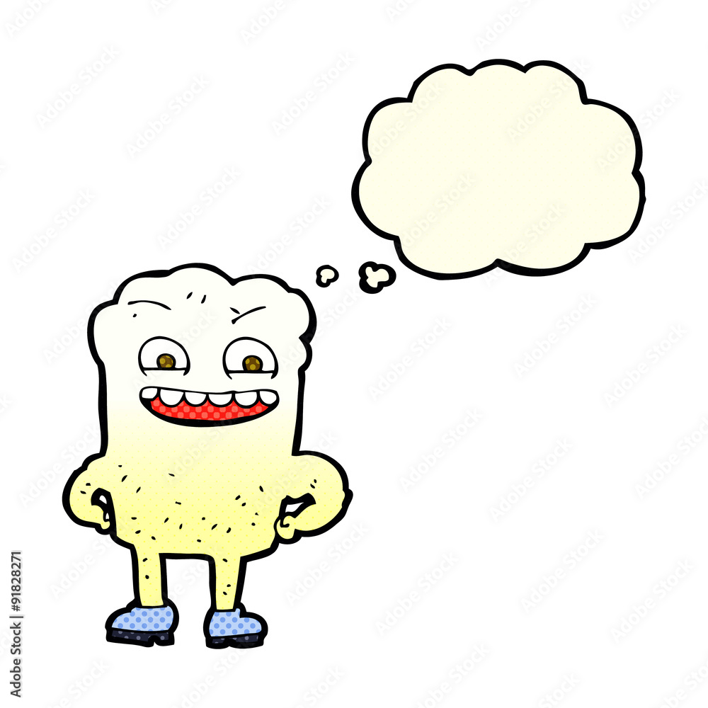 cartoon happy tooth with thought bubble cartoon happy tooth with thought bubble