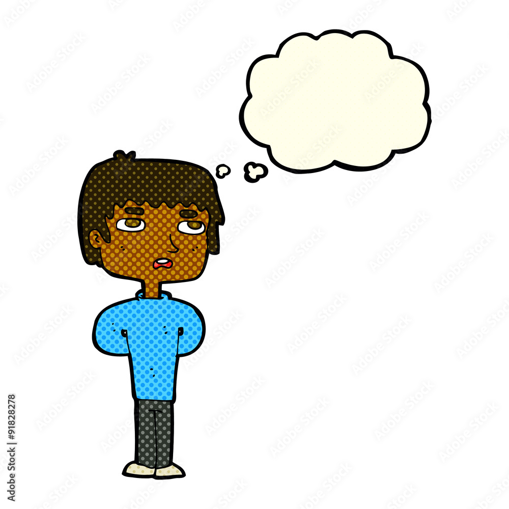 cartoon unhappy man with thought bubble cartoon unhappy man with thought bubble