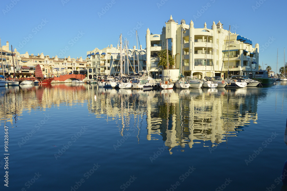 Benalmádena, Puerto Marina, Málaga, barcos, paisaje, paisaje marítimo, panorámica