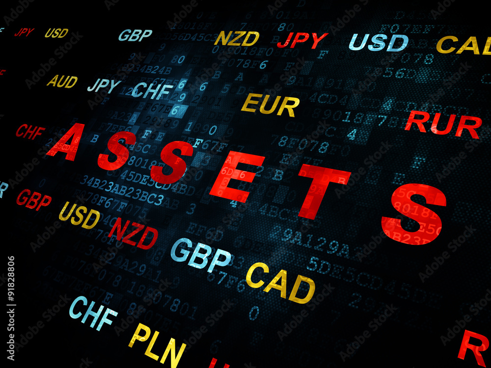 Currency concept: Assets on Digital background Currency concept: Assets on Digital background
