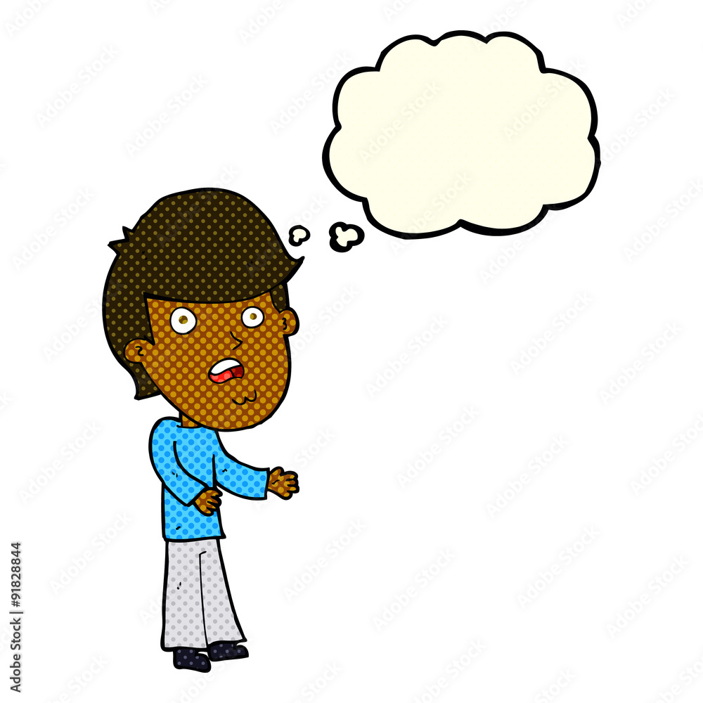 cartoon shocked man with thought bubble cartoon shocked man with thought bubble