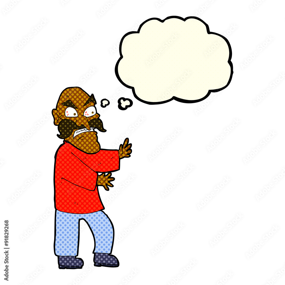 cartoon angry old man with thought bubble cartoon angry old man with thought bubble