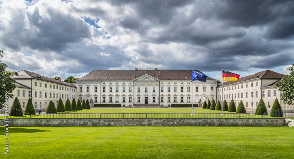 Obraz premium Schloss Bellevue, official residence of the President of the Federal Republic of Germany, in Berlin, Germany