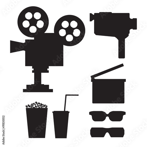 Set of  movie silhouettes