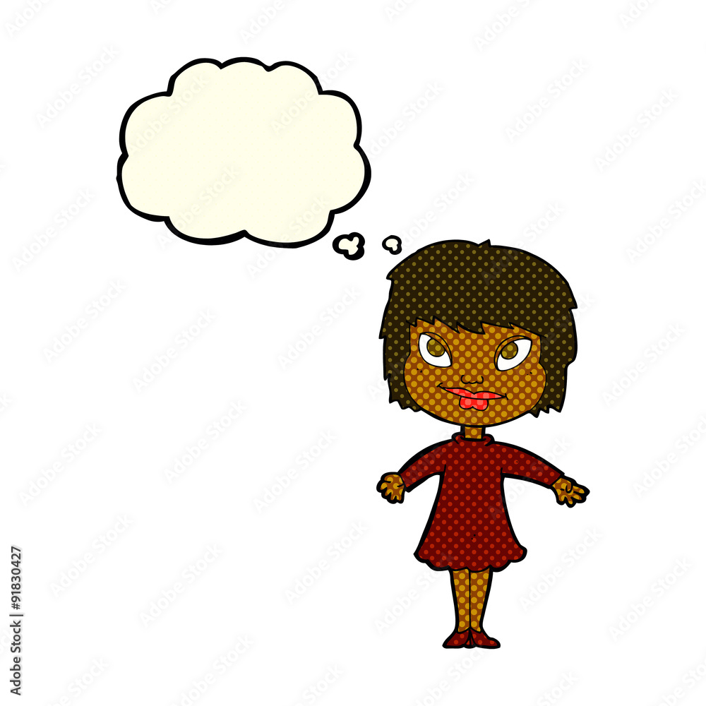 cartoon girl shrugging shoulders with thought bubble cartoon girl shrugging shoulders with thought bubble