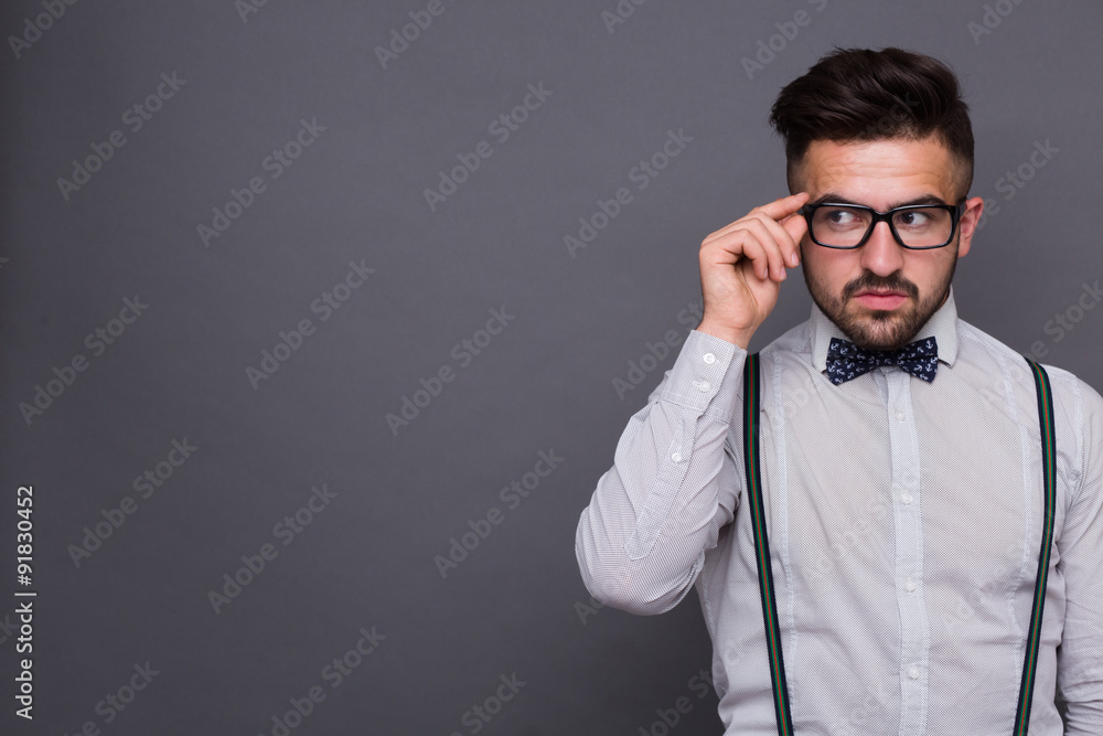 Hipster man in studio Hipster man in studio