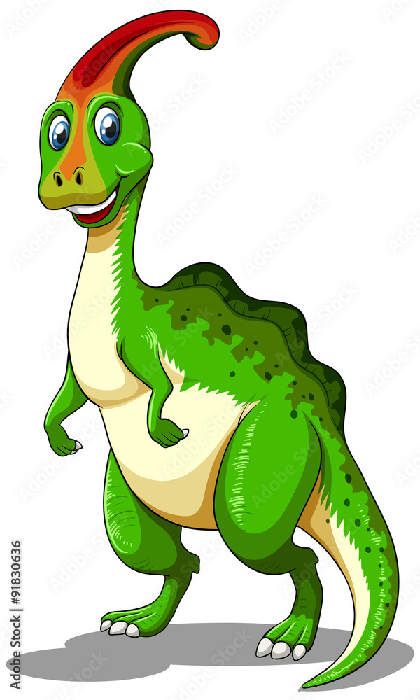 Obraz premium Green dinosaur looking happy