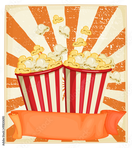 Two cups of popcorn