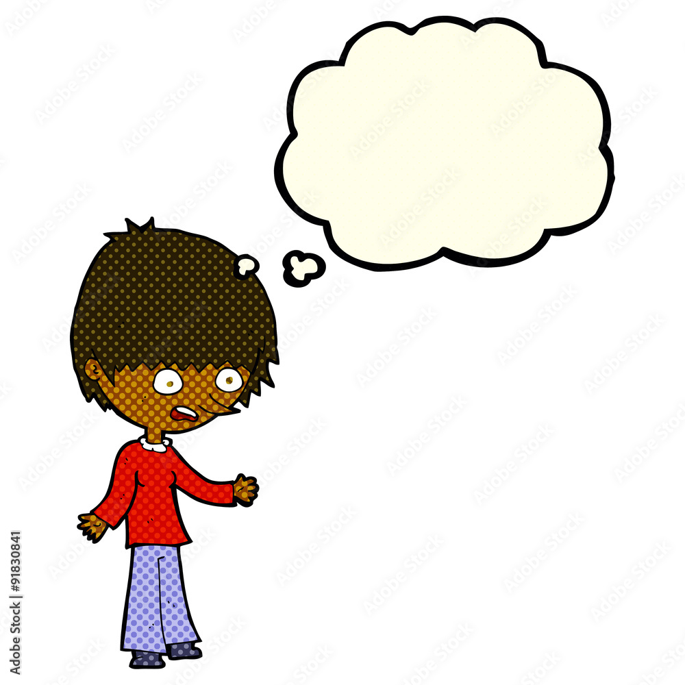 cartoon stressed out woman with thought bubble cartoon stressed out woman with thought bubble