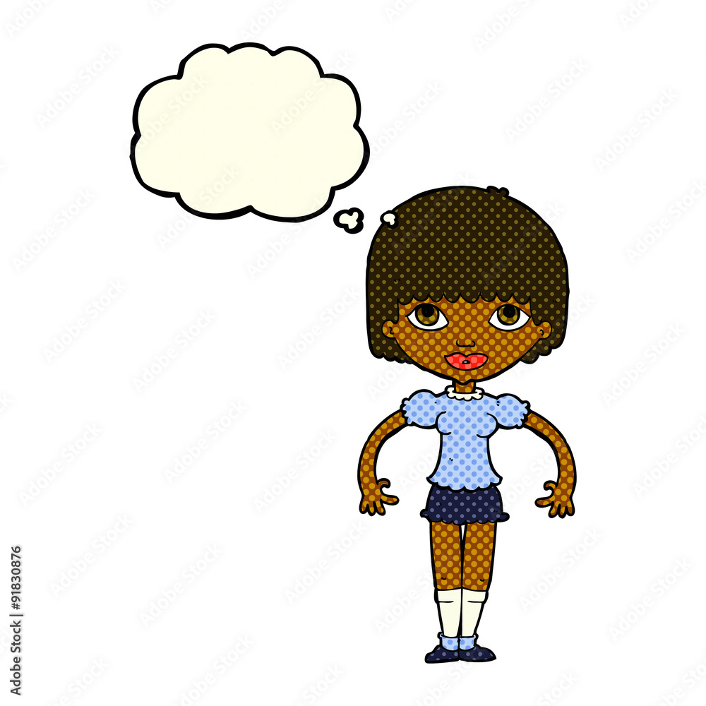 cartoon girl with thought bubble cartoon girl with thought bubble