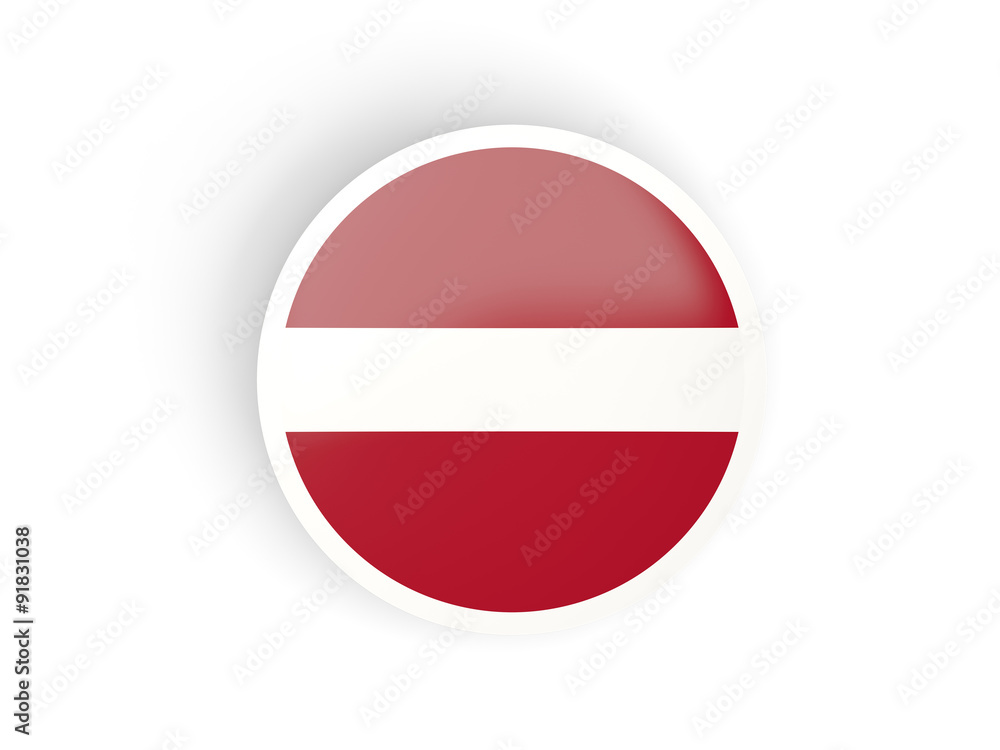 Round sticker with flag of latvia Round sticker with flag of latvia