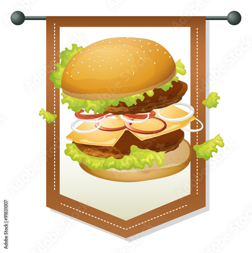 Hamburger with meat and vegetables