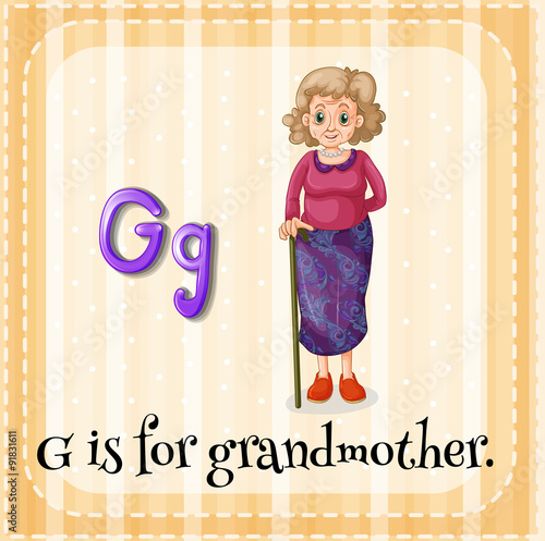Flashcard letter G is for grandmother