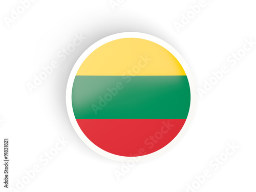 Round sticker with flag of lithuania Free Download Round sticker with flag of lithuania - GFXLoad
