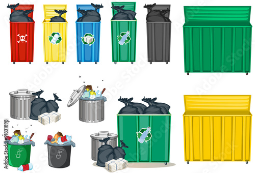 Different size of trashcan