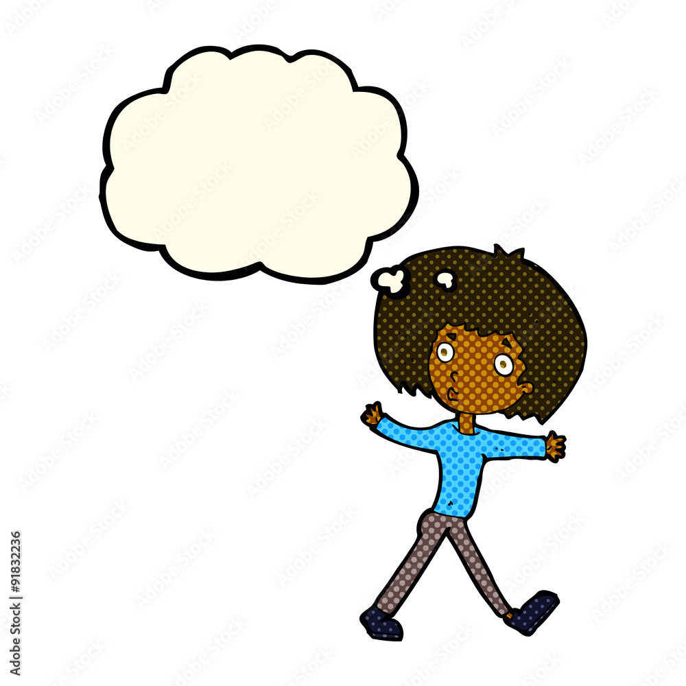 cartoon surprised man walking with thought bubble cartoon surprised man walking with thought bubble