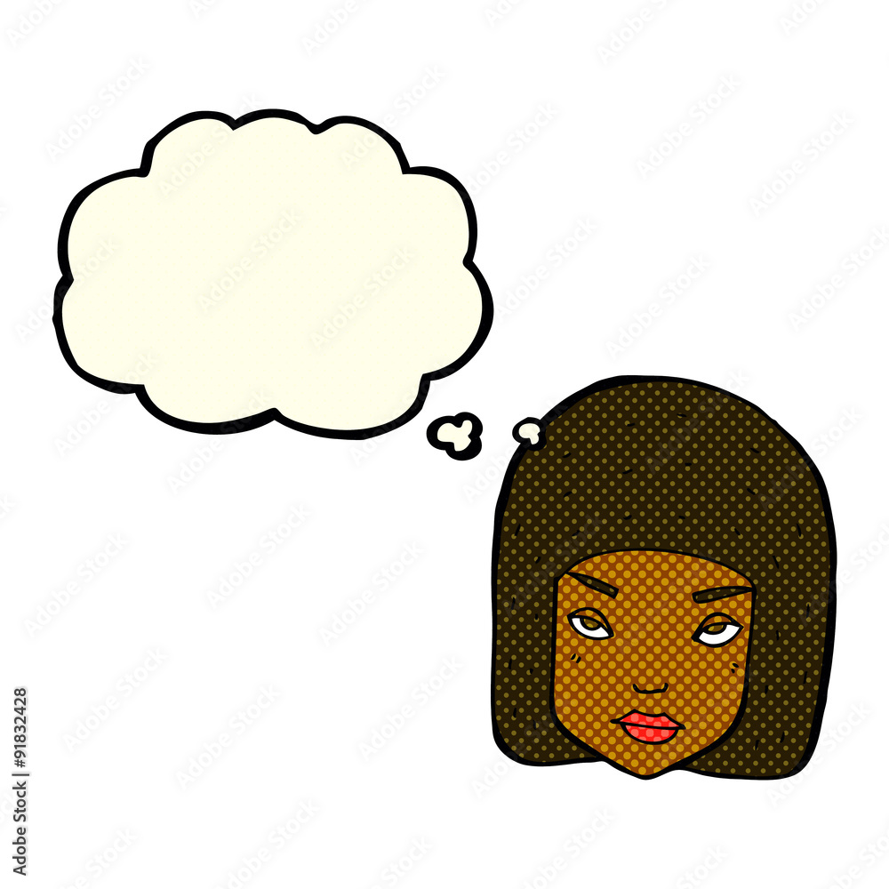 cartoon annoyed female face with thought bubble cartoon annoyed female face with thought bubble
