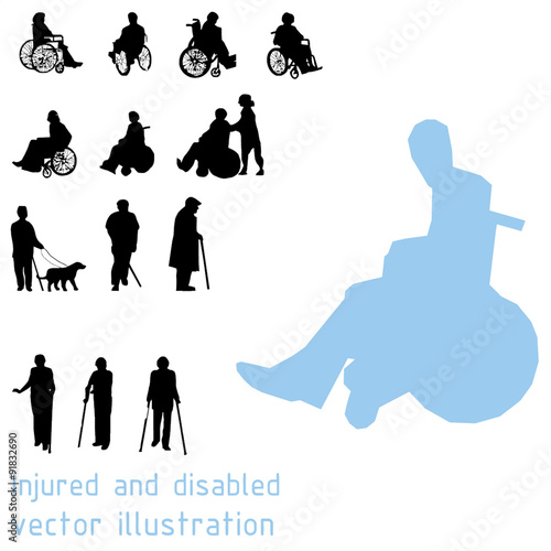 Silhouettes of impaired people.