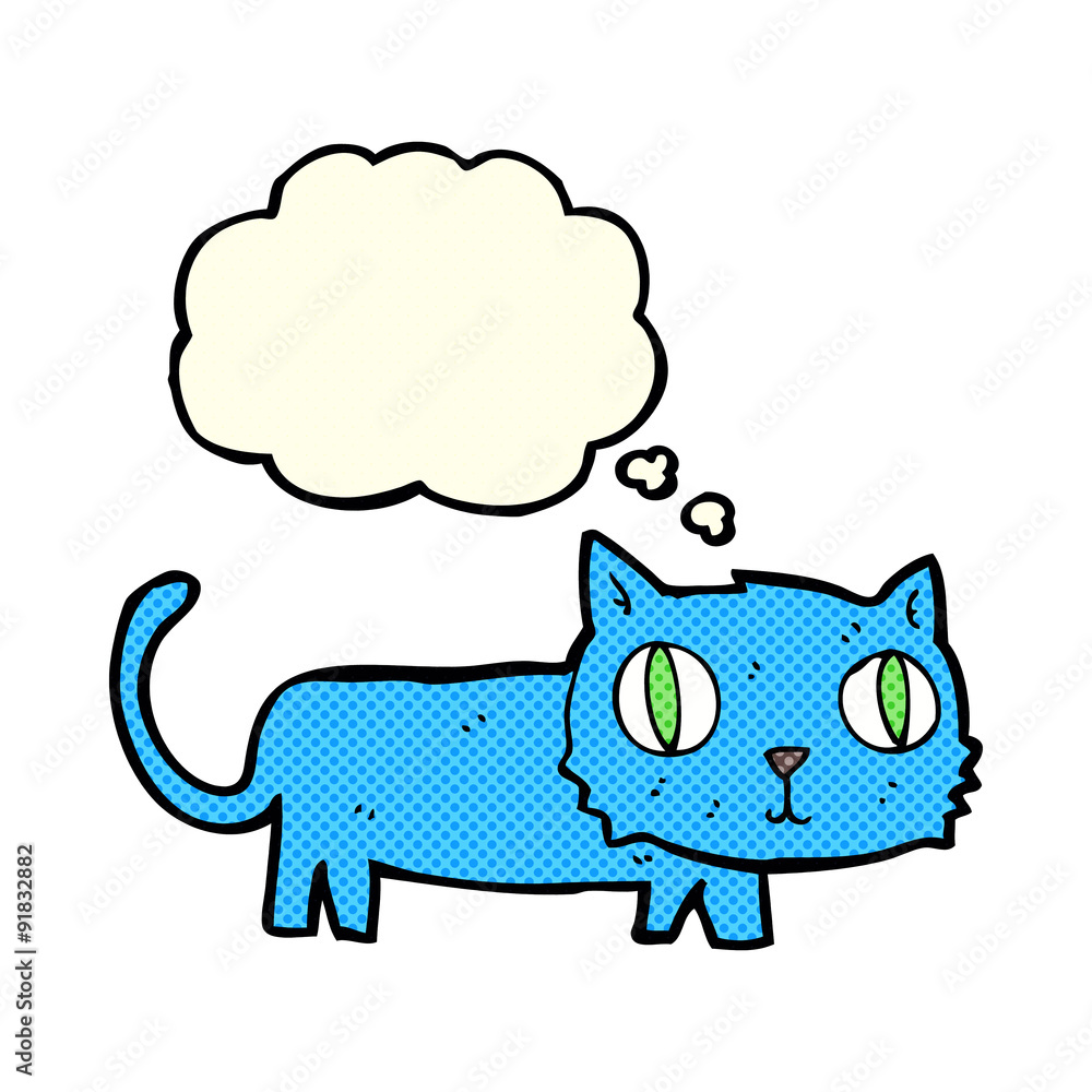 cartoon cat with thought bubble cartoon cat with thought bubble