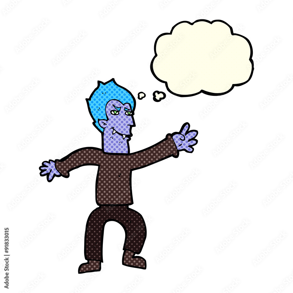 cartoon vampire man with thought bubble cartoon vampire man with thought bubble