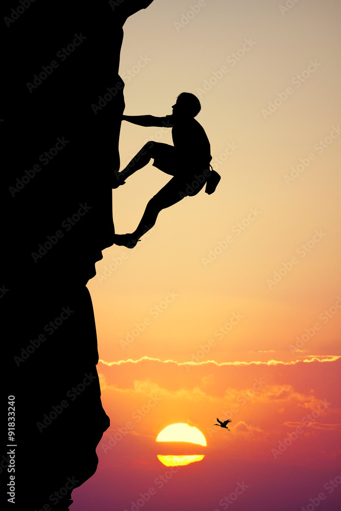 climbing vertical wall