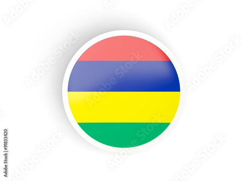 Free Download Round sticker with flag of mauritius - GFXLoad