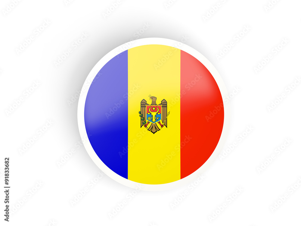 Round sticker with flag of moldova Round sticker with flag of moldova