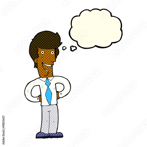 Wallpaper Mural cartoon happy man with thought bubble Torontodigital.ca