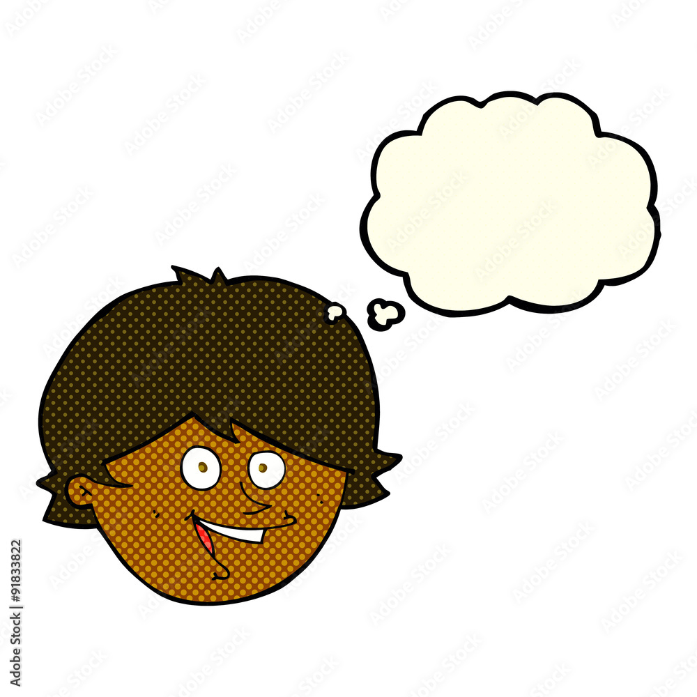 cartoon happy boy face with thought bubble cartoon happy boy face with thought bubble