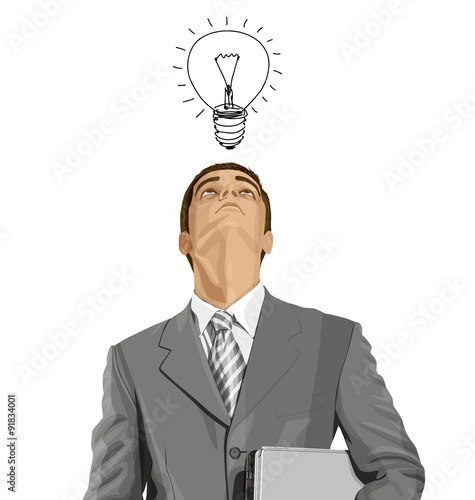Vector Businessman With Laptop