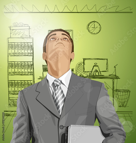 Vector Businessman With Laptop
