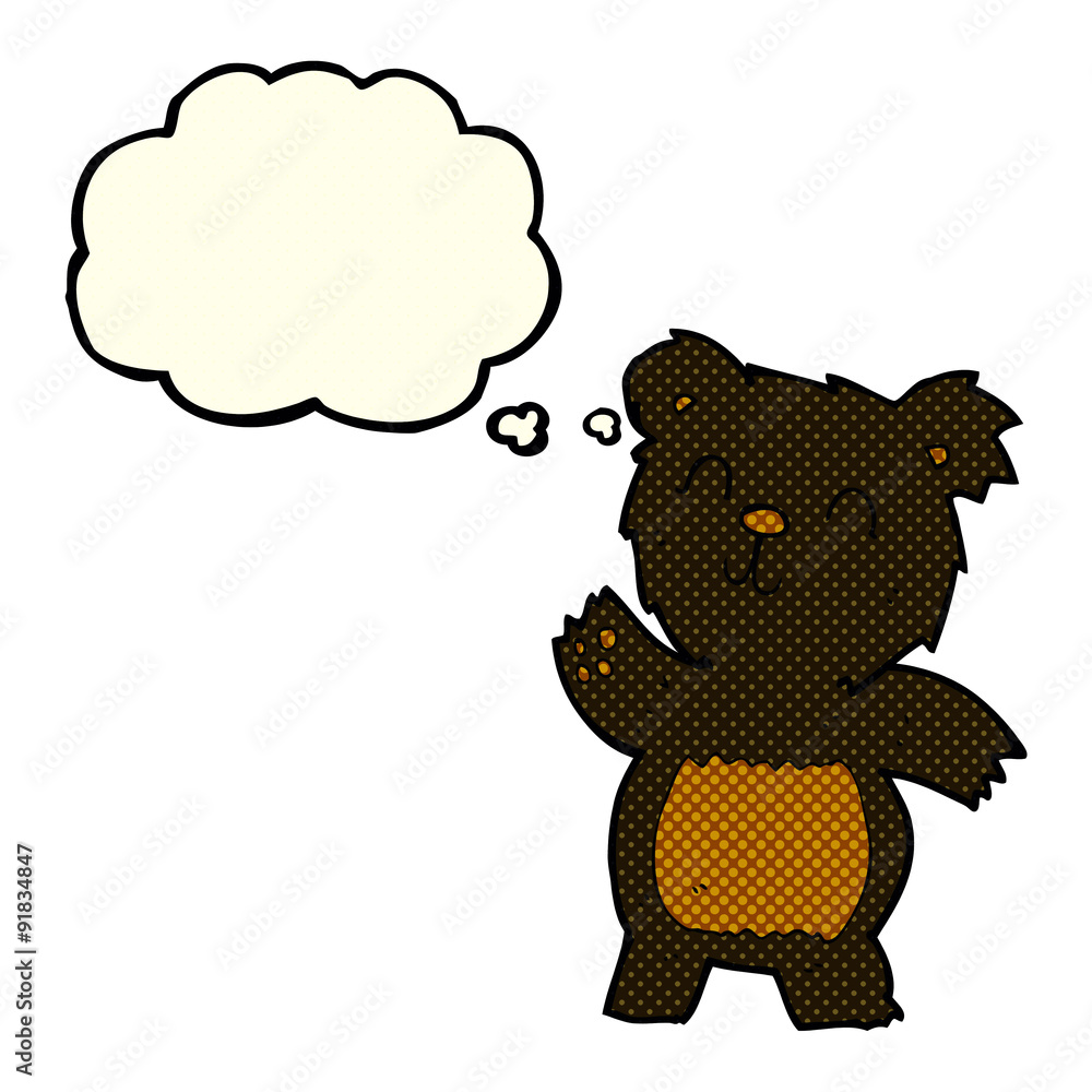 cartoon black bear with thought bubble cartoon black bear with thought bubble