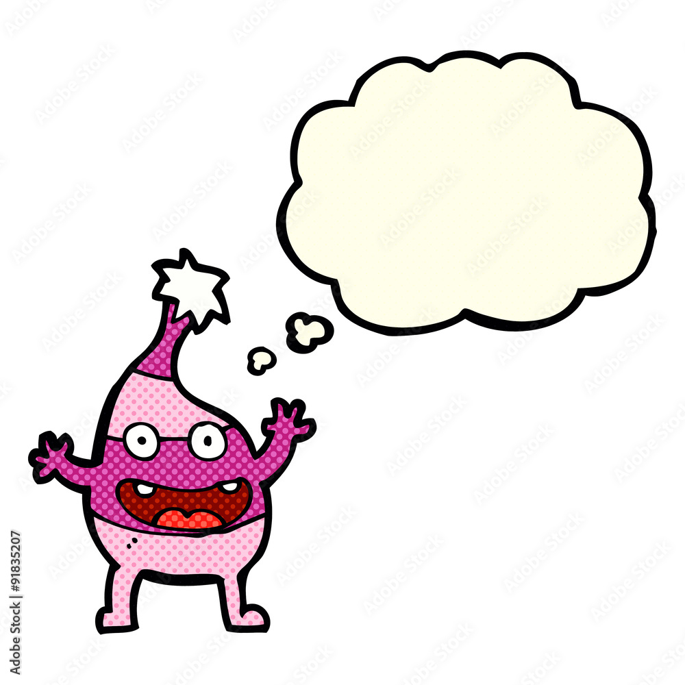 cartoon funny creature with thought bubble cartoon funny creature with thought bubble