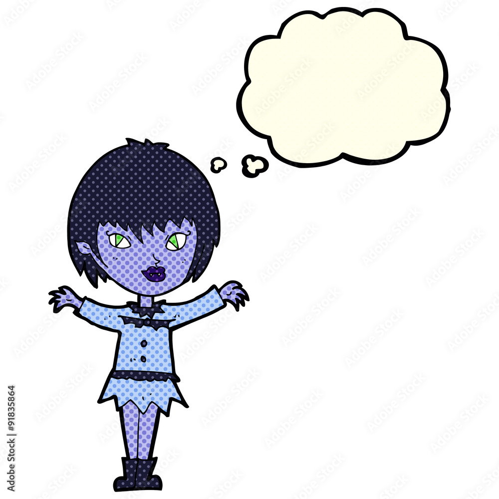 cartoon vampire girl with thought bubble cartoon vampire girl with thought bubble