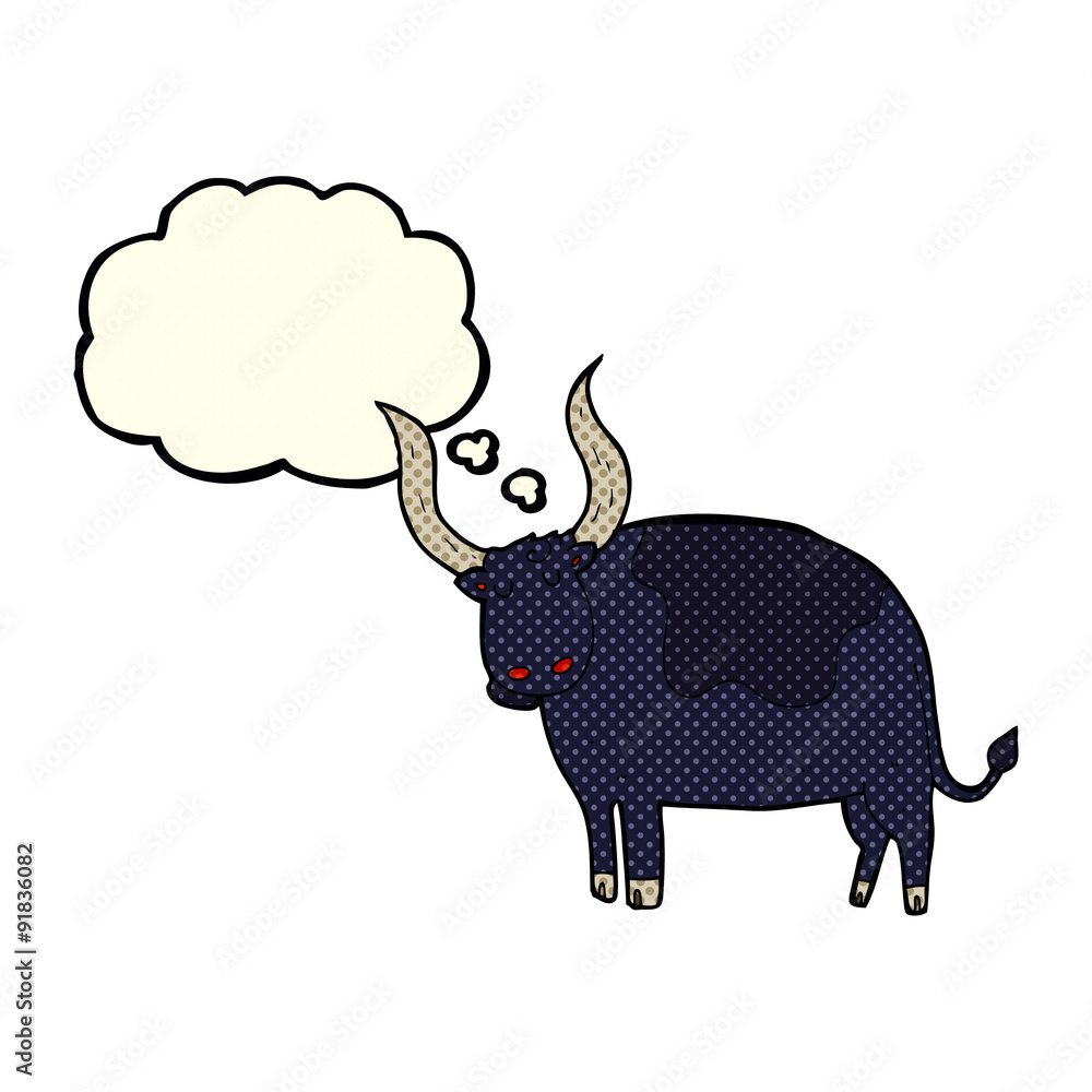 cartoon ox with thought bubble cartoon ox with thought bubble