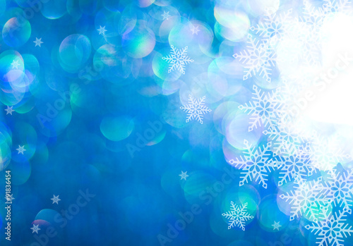 sparkling snowy winter background with copy space.