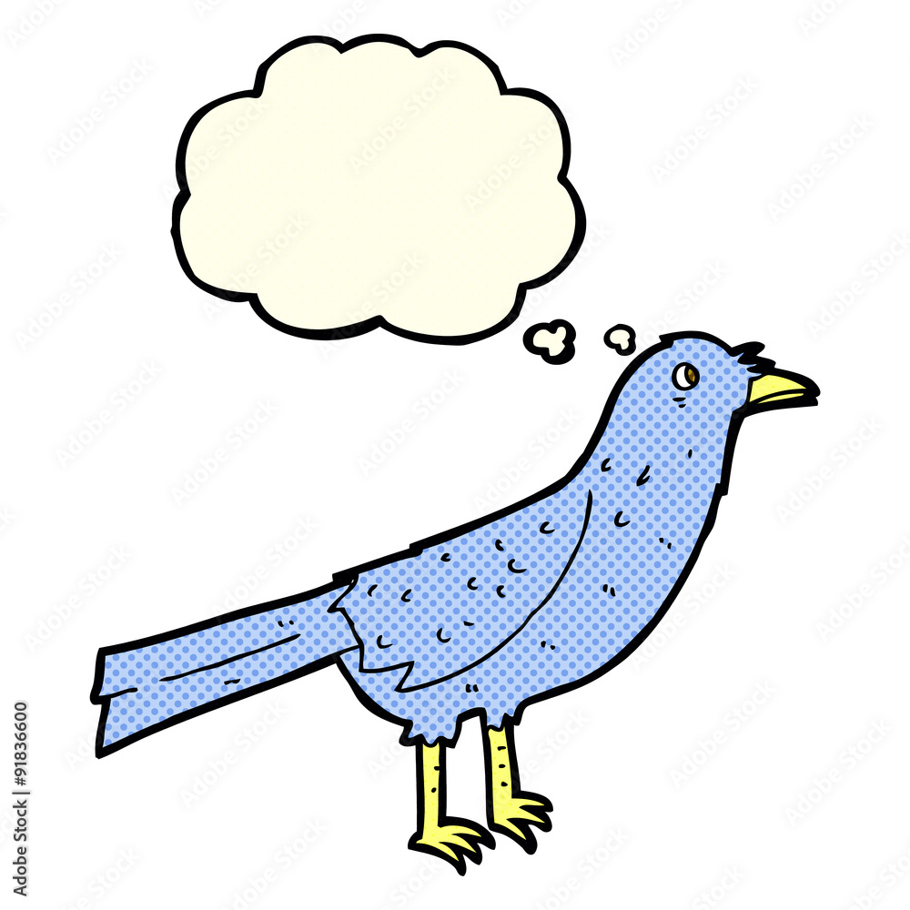 cartoon crow with thought bubble cartoon crow with thought bubble