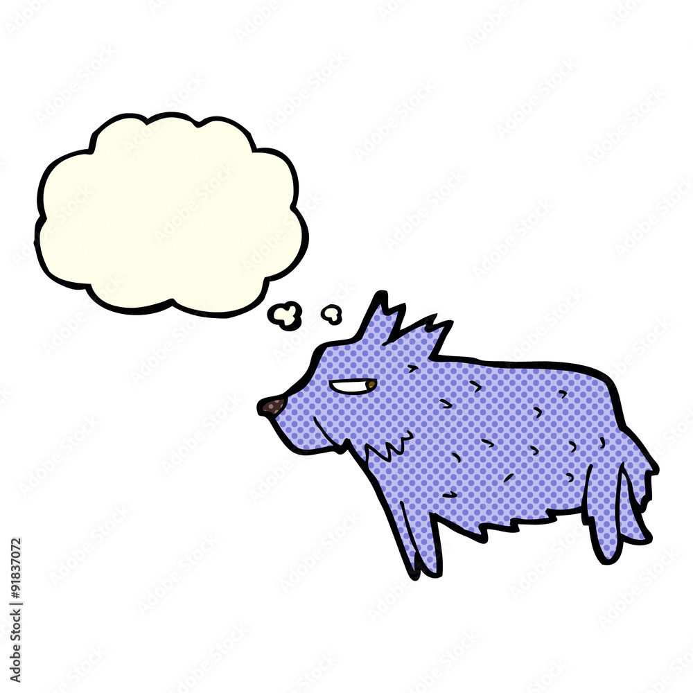 cartoon terrier with thought bubble cartoon terrier with thought bubble