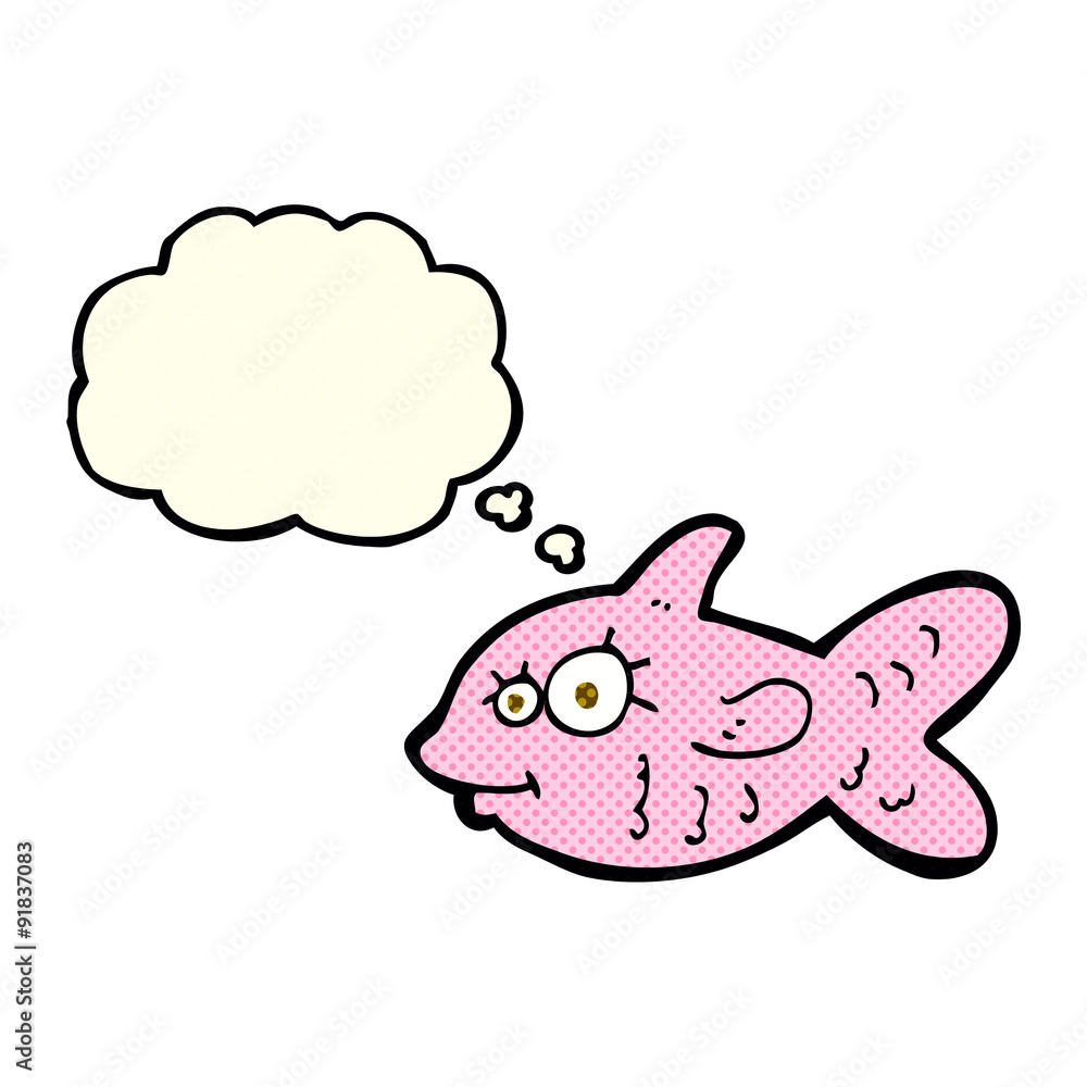 cartoon happy fish with thought bubble cartoon happy fish with thought bubble